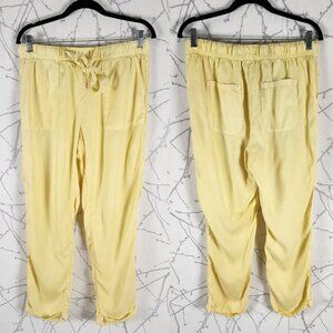 Cynthia Rowley Yellow 100% Tencel Pull On Jogger Style Pants
